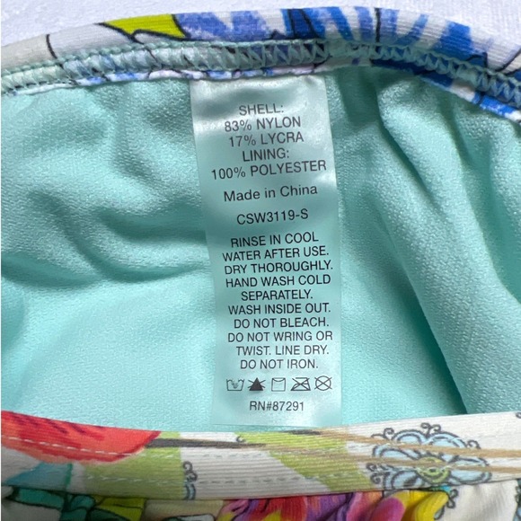 Johnny Was Destin Flounce Swim Top Only Floral Ruffle Boho Medium EUC - Picture 7 of 8